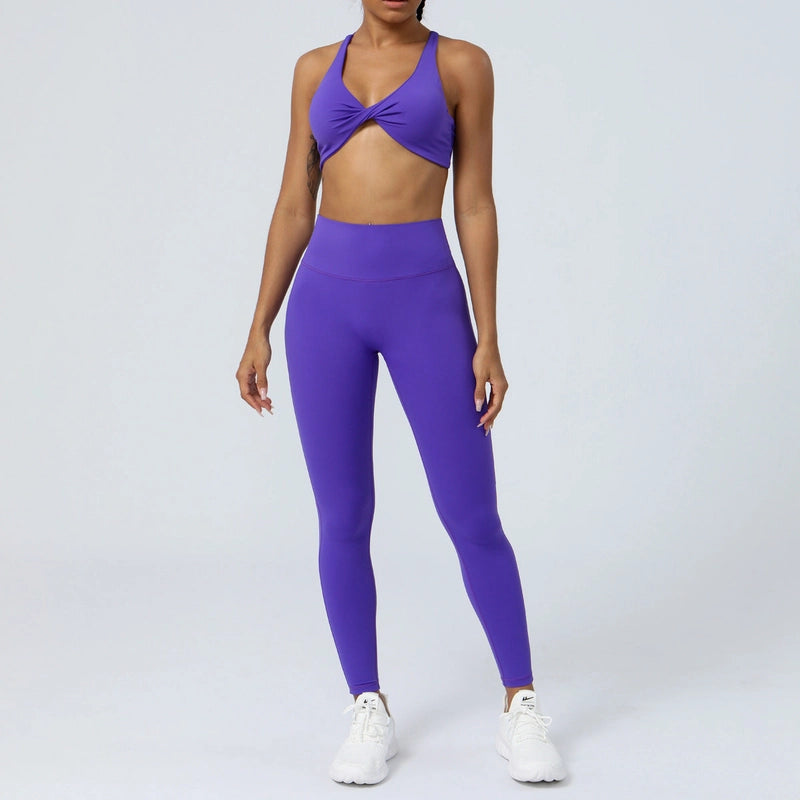 Ensemble Yoga 2 Pièces Taille Haute – Brassière & Legging Running