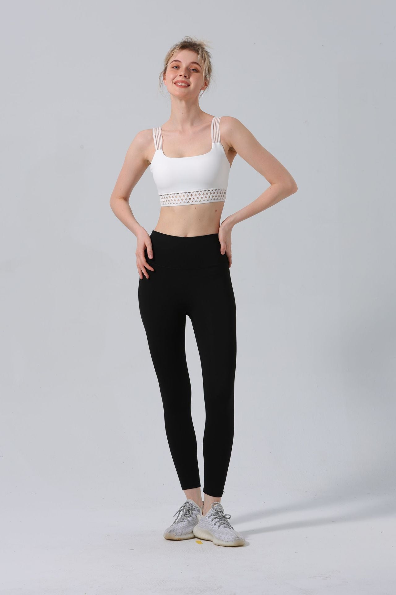Legging Yoga Femme Taille Haute 7/8 – Gainant & Respirant, Nylon/Spandex