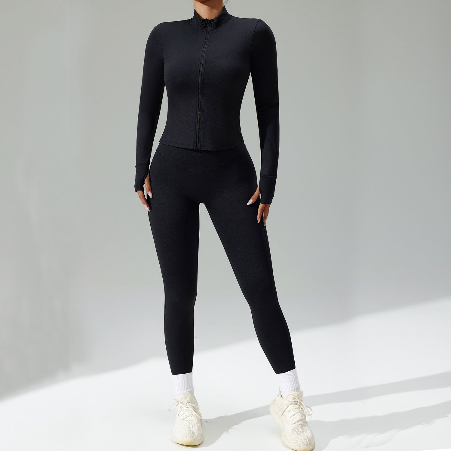 3-Piece Yoga Set – Sports Bra, Zip-Up Jacket & Pants