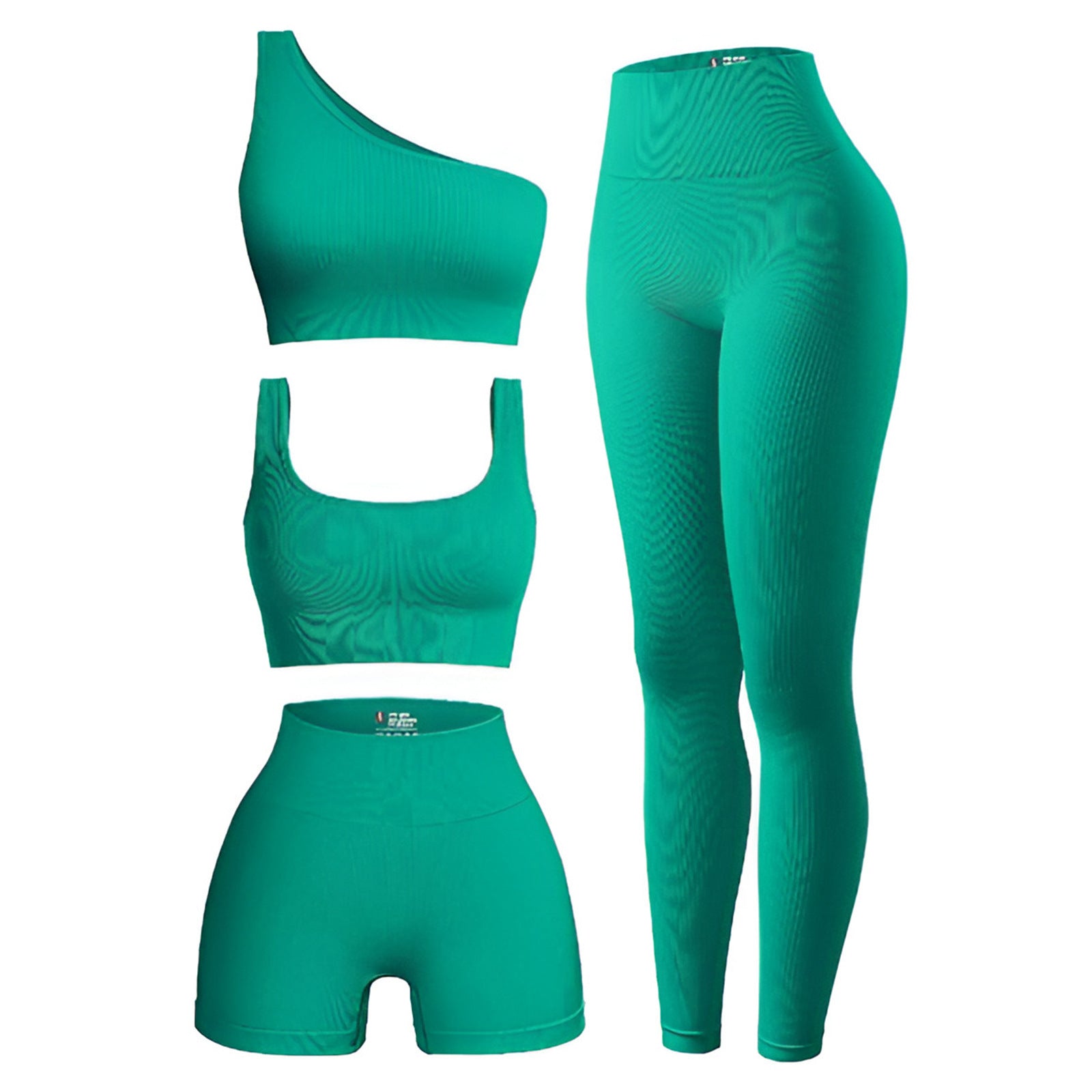 4-Piece Modular Yoga Set – Bra, Tank Top, Shorts & Leggings