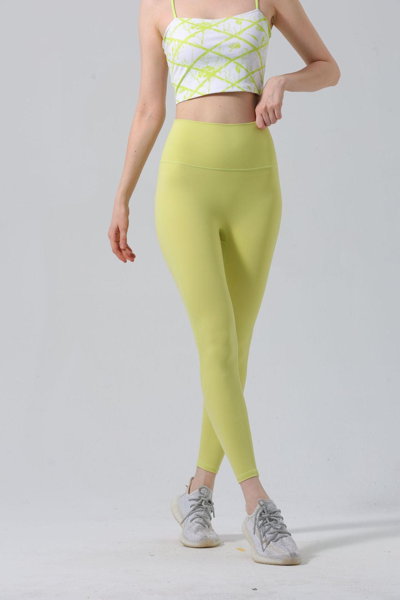 Legging Yoga Femme Taille Haute 7/8 – Gainant & Respirant, Nylon/Spandex