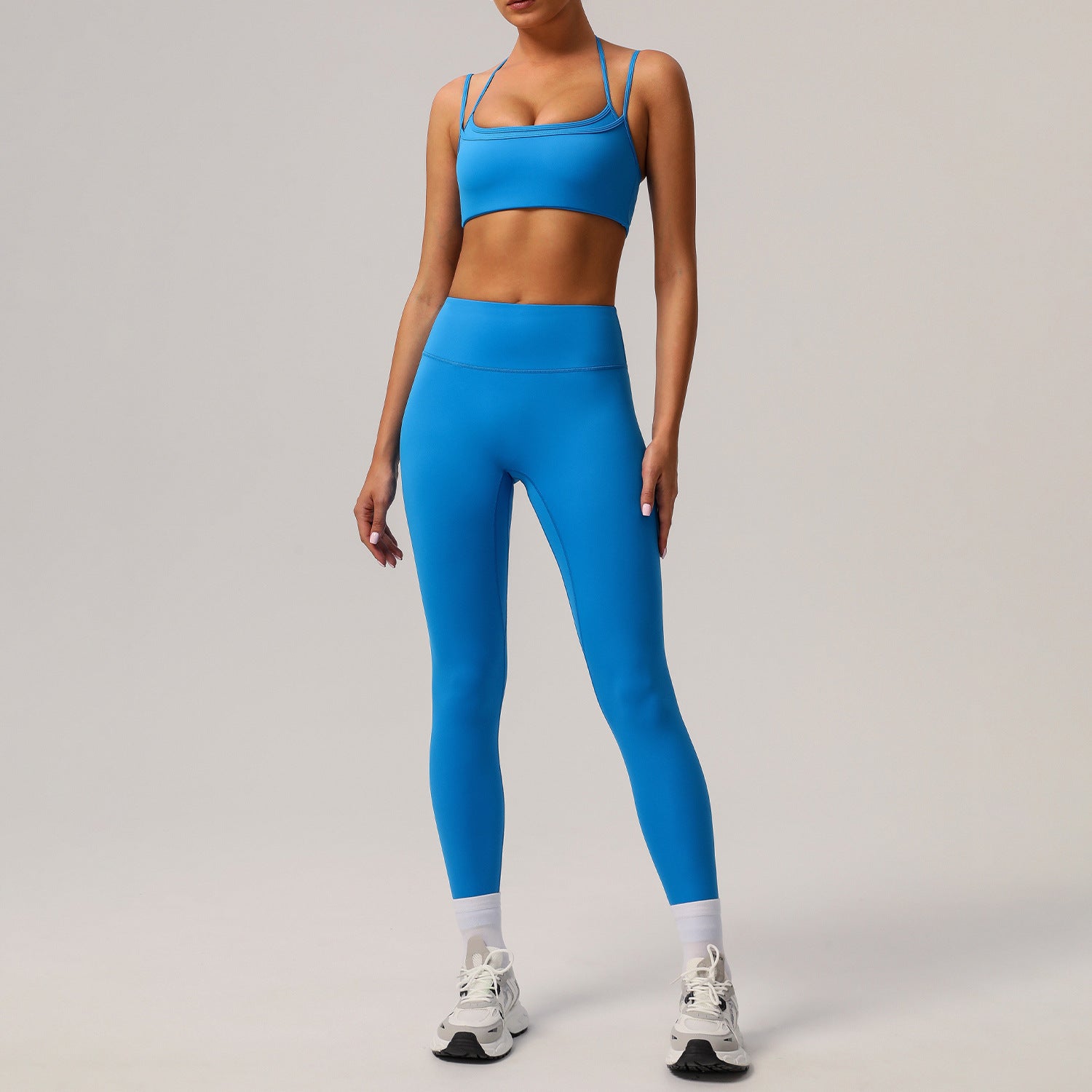 3-Piece Technical Yoga Outfit with Long Sleeves – Quick Dry Moisture-Wicking