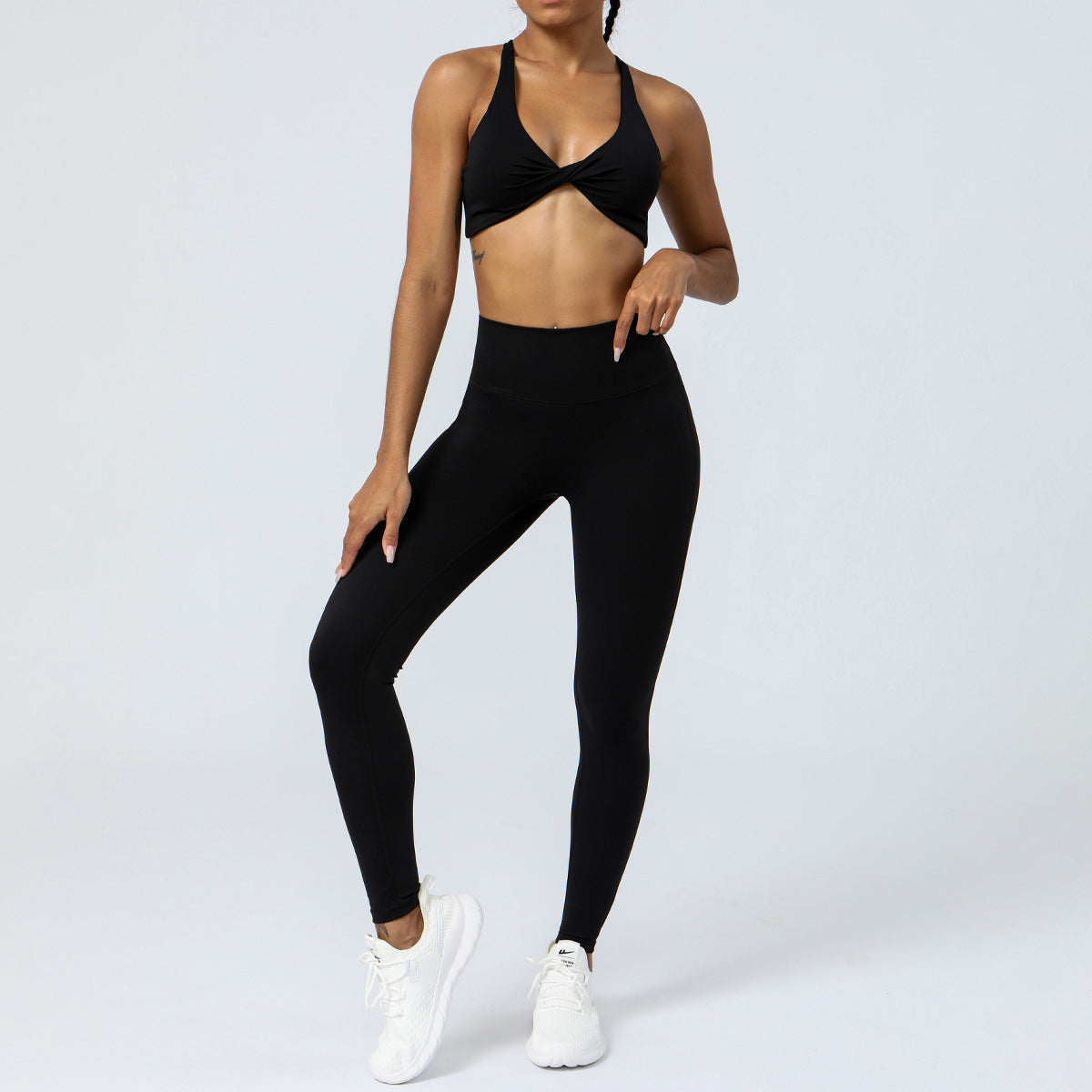 2-Piece High-Waisted Yoga Set – Sports Bra & Running Leggings