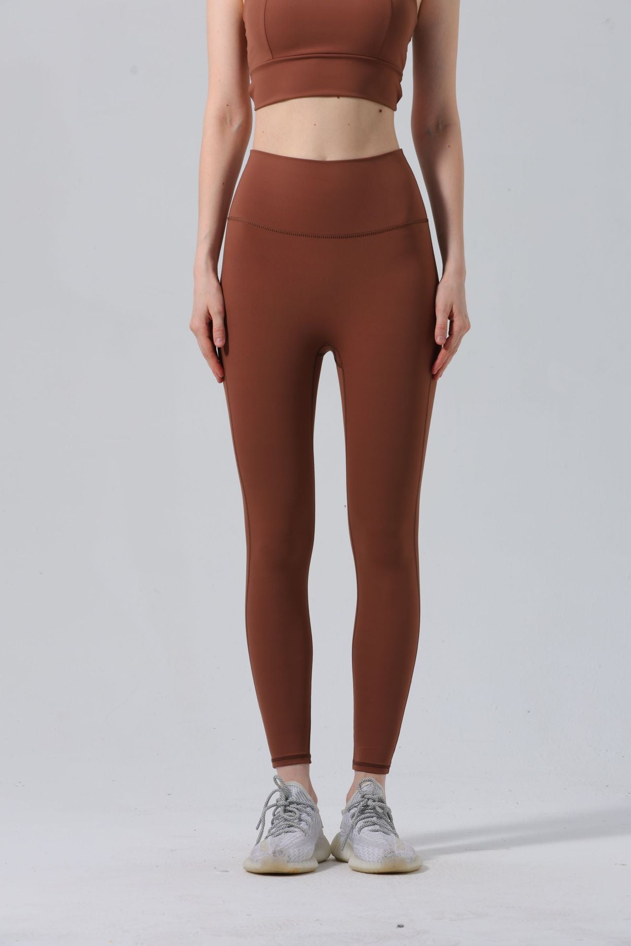 Legging Yoga Femme Taille Haute 7/8 – Gainant & Respirant, Nylon/Spandex