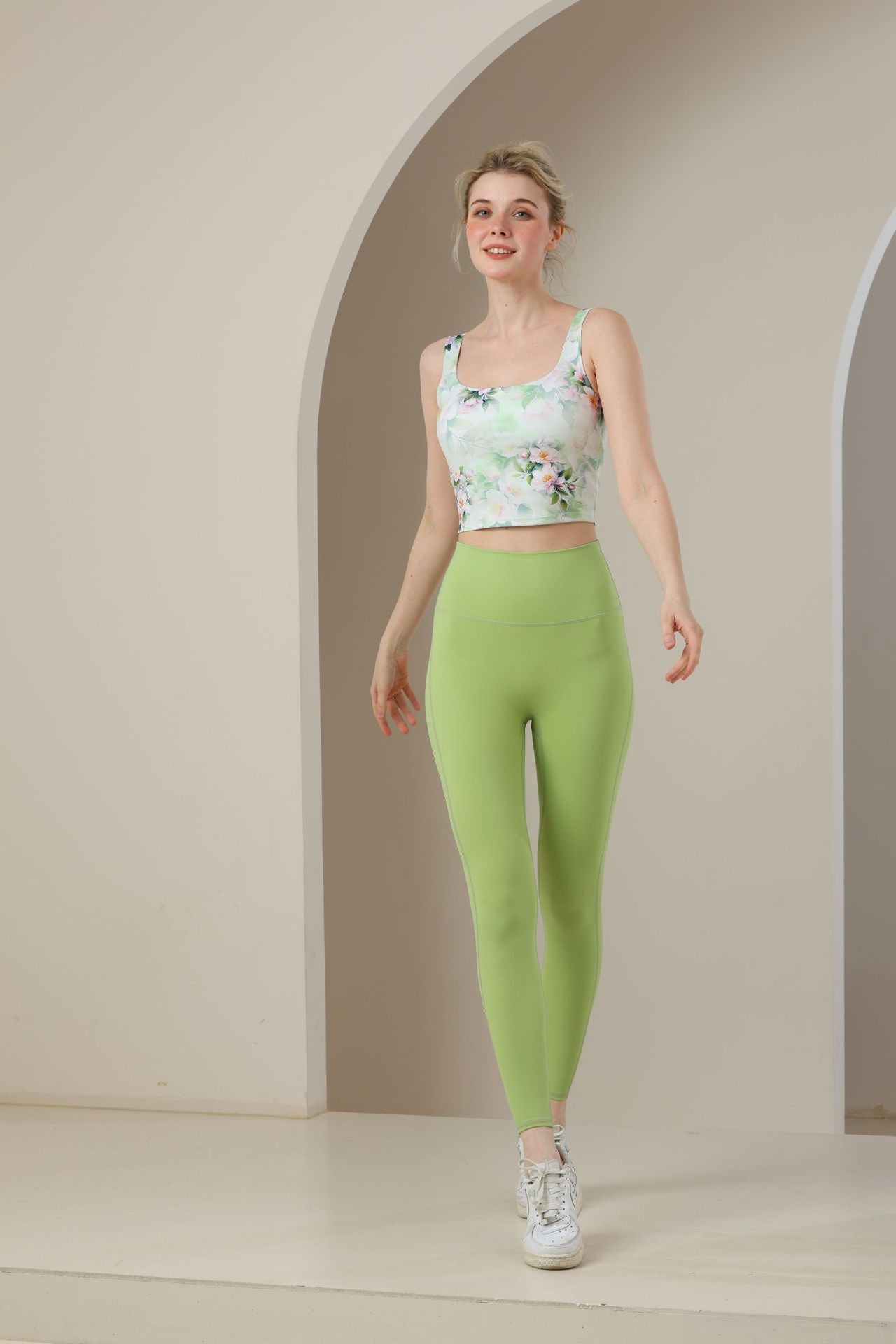 Legging Yoga Femme Taille Haute 7/8 – Gainant & Respirant, Nylon/Spandex