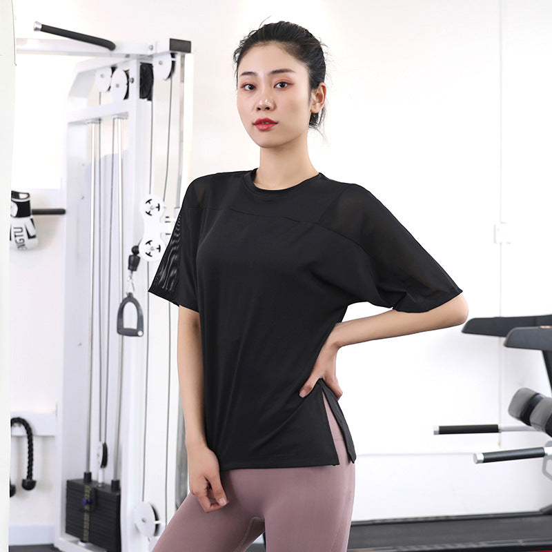 T-Shirt Sport Manches Courtes Loose – Séchage Rapide Yoga & Running