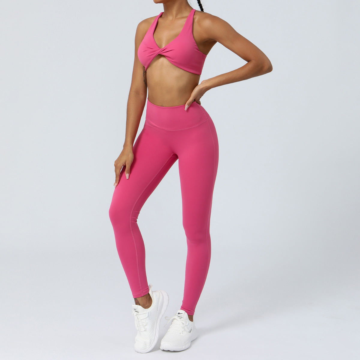 2-Piece High-Waisted Yoga Set – Sports Bra & Running Leggings
