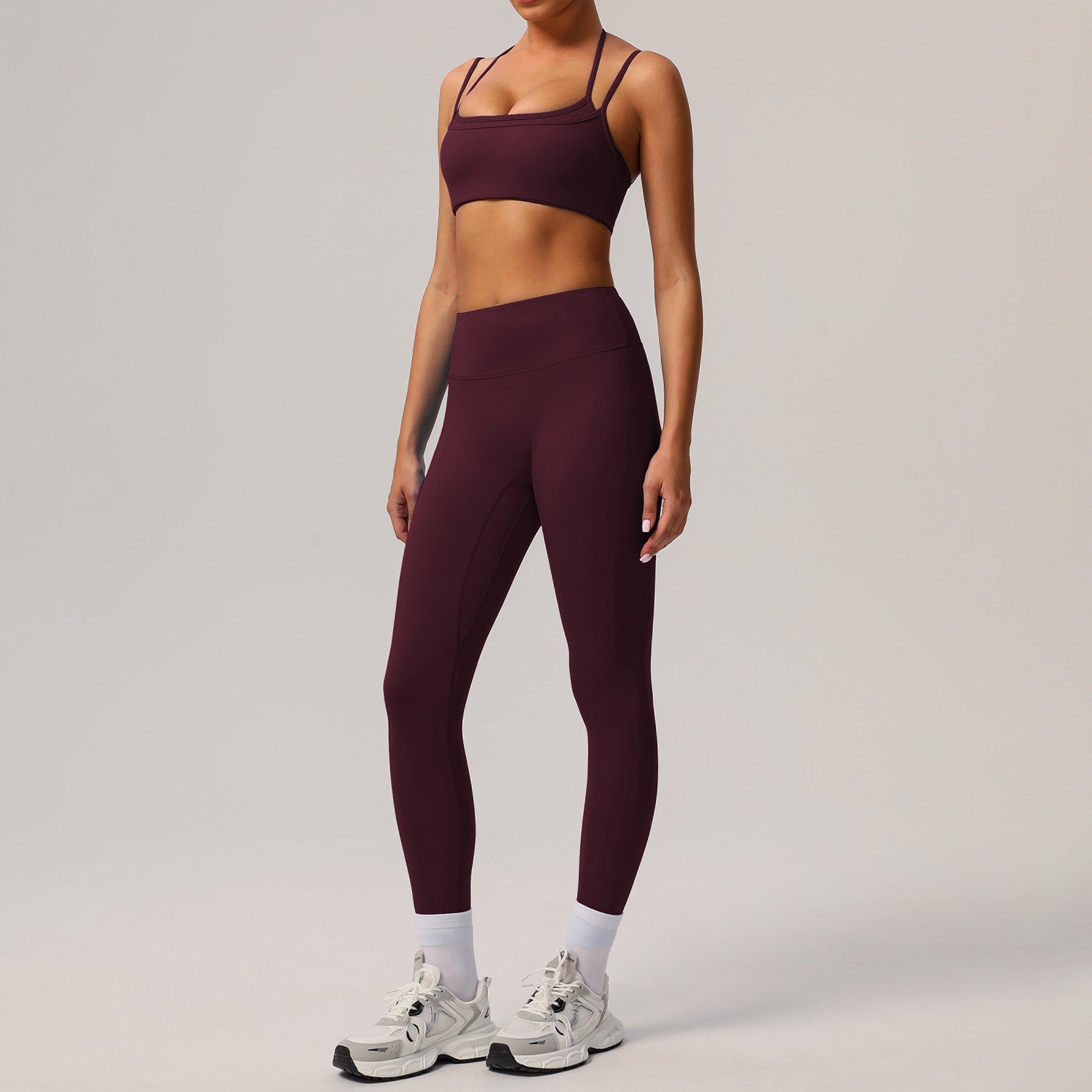 3-Piece Technical Yoga Outfit with Long Sleeves – Quick Dry Moisture-Wicking
