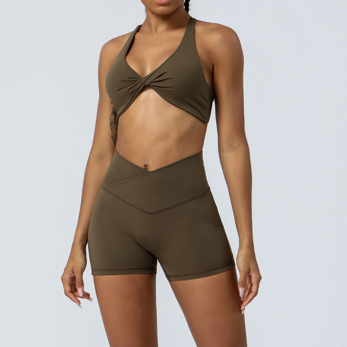 2-Piece High-Waisted Yoga Set – Sports Bra & Running Leggings