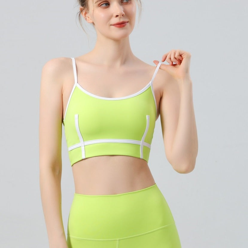 2-Piece Sports Set - Bra + 9/10 Leggings - Built-in Pads