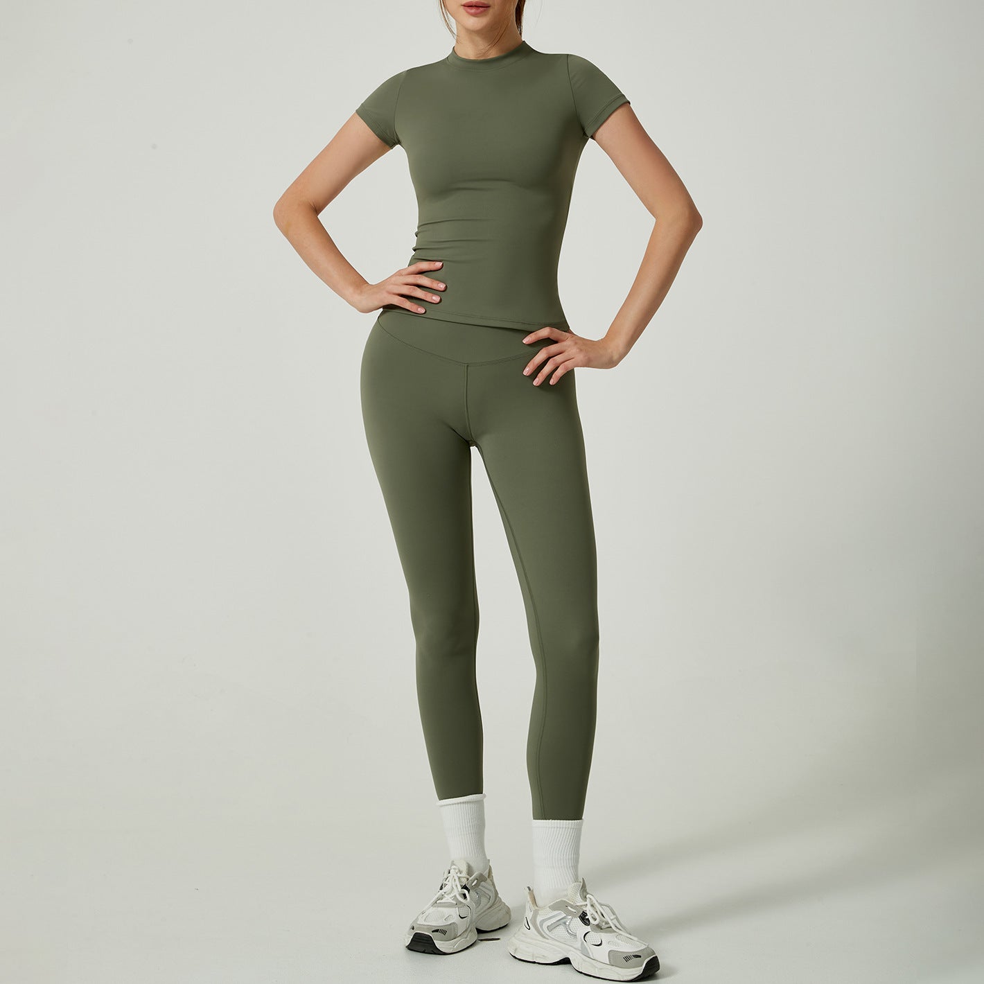 Women's 2-Piece Sports Set – Nylon/Spandex, Shaping Effect, 3 Configurations