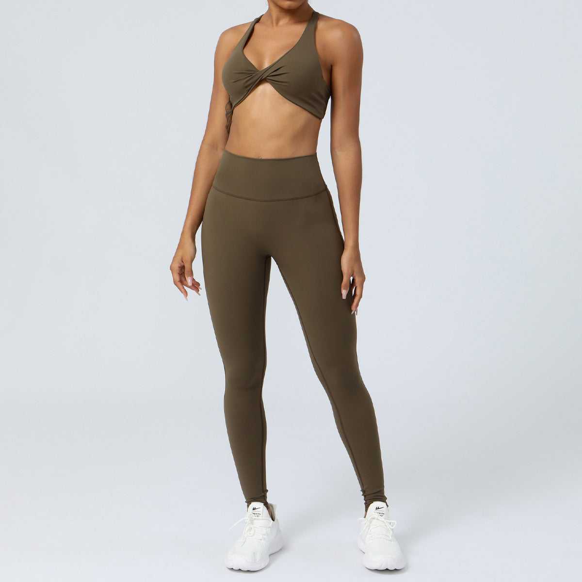 2-Piece High-Waisted Yoga Set – Sports Bra & Running Leggings