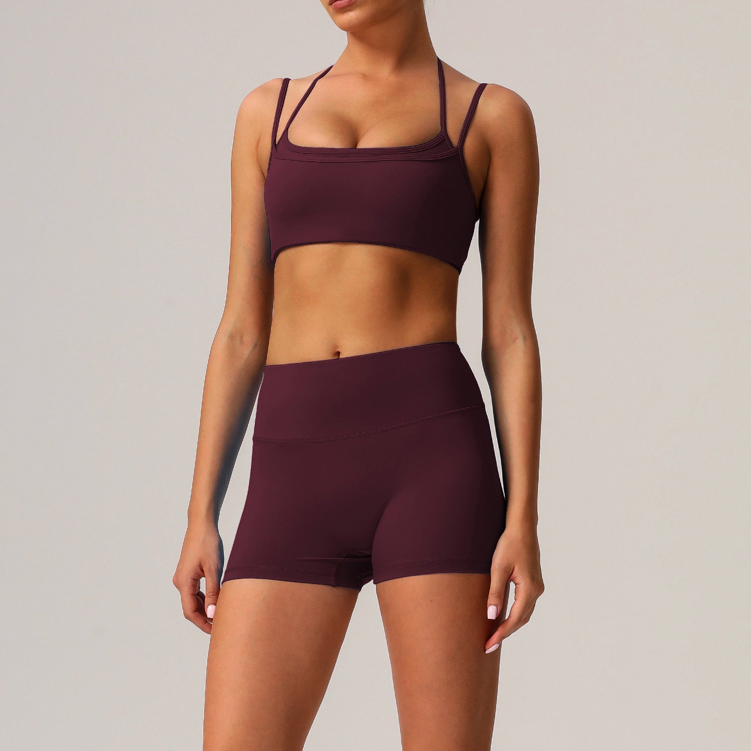 3-Piece Technical Yoga Outfit with Long Sleeves – Quick Dry Moisture-Wicking