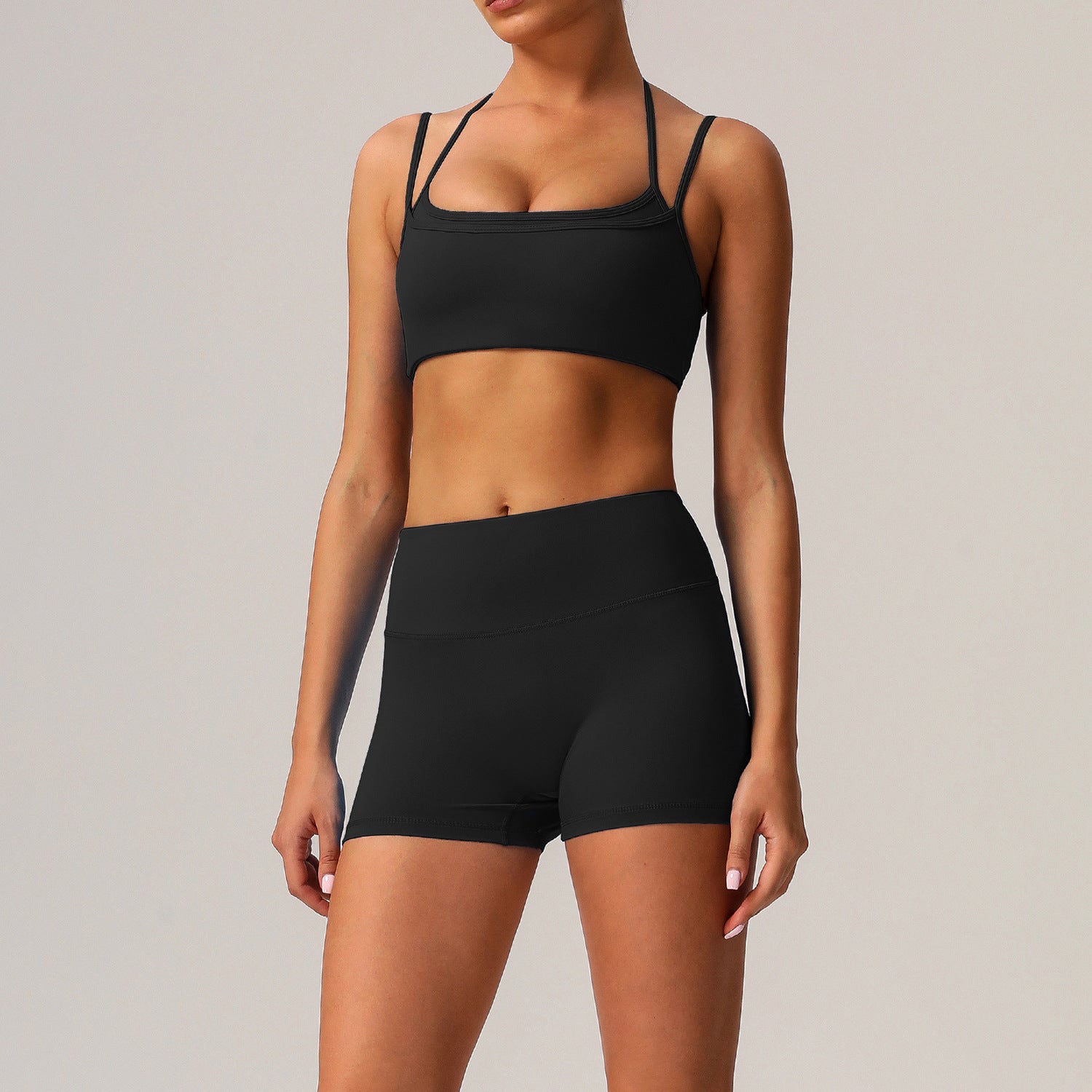 3-Piece Technical Yoga Outfit with Long Sleeves – Quick Dry Moisture-Wicking