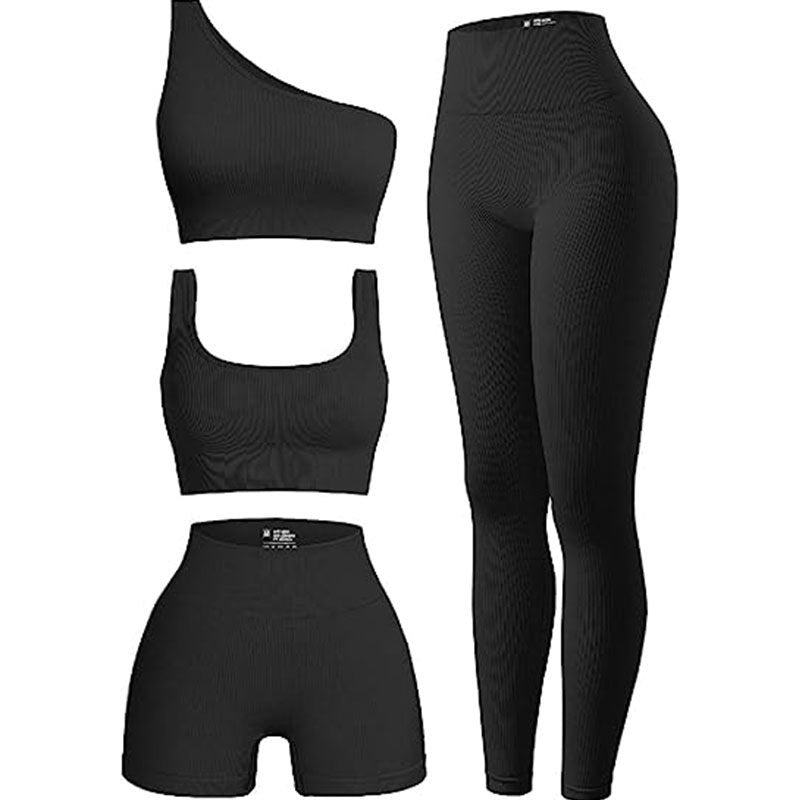 4-Piece Modular Yoga Set – Bra, Tank Top, Shorts & Leggings