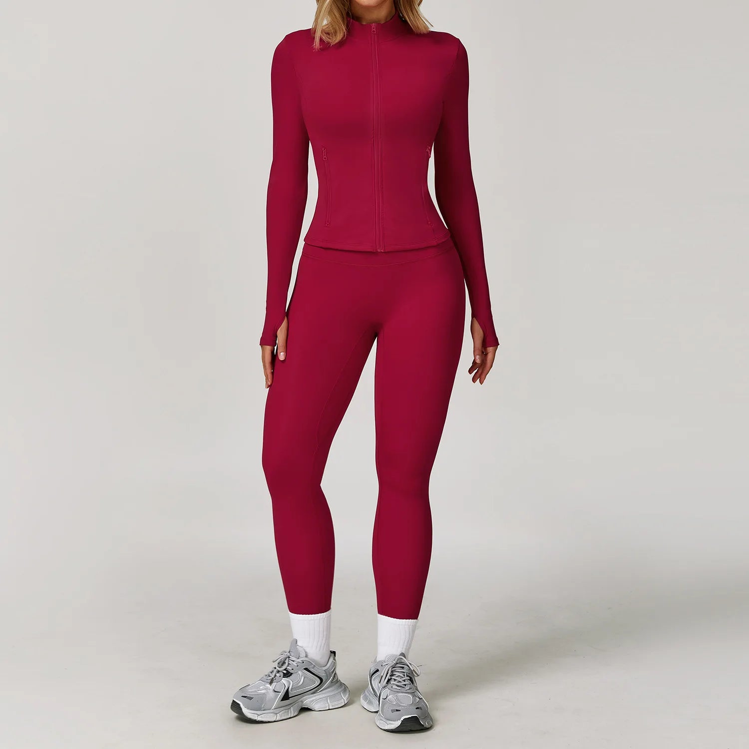 Women's 2 or 3 Piece Yoga Set — Bra, Leggings & Long Sleeve Crop Top