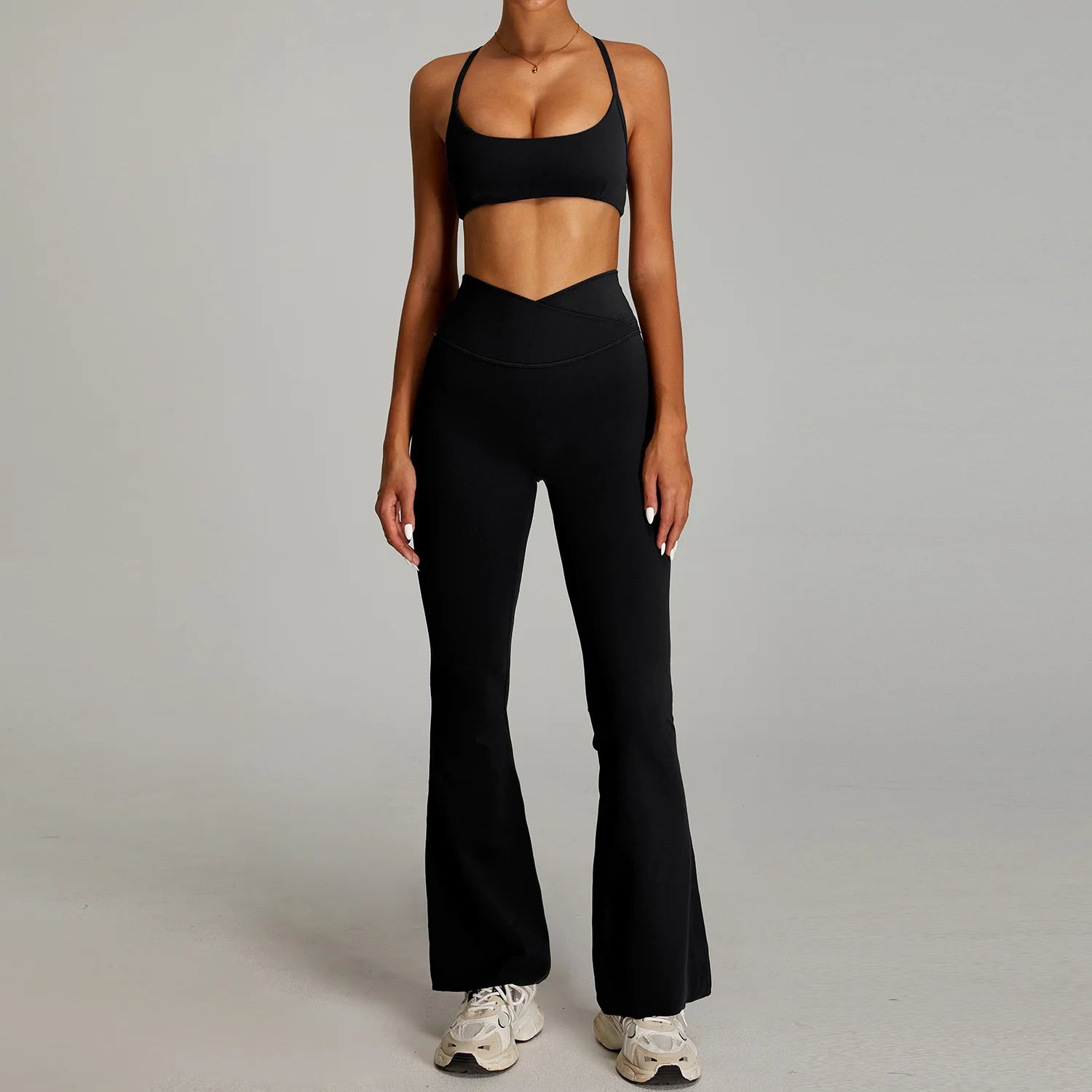 2-Piece Short Sleeve Yoga Set – Quick-Dry Top & Leggings