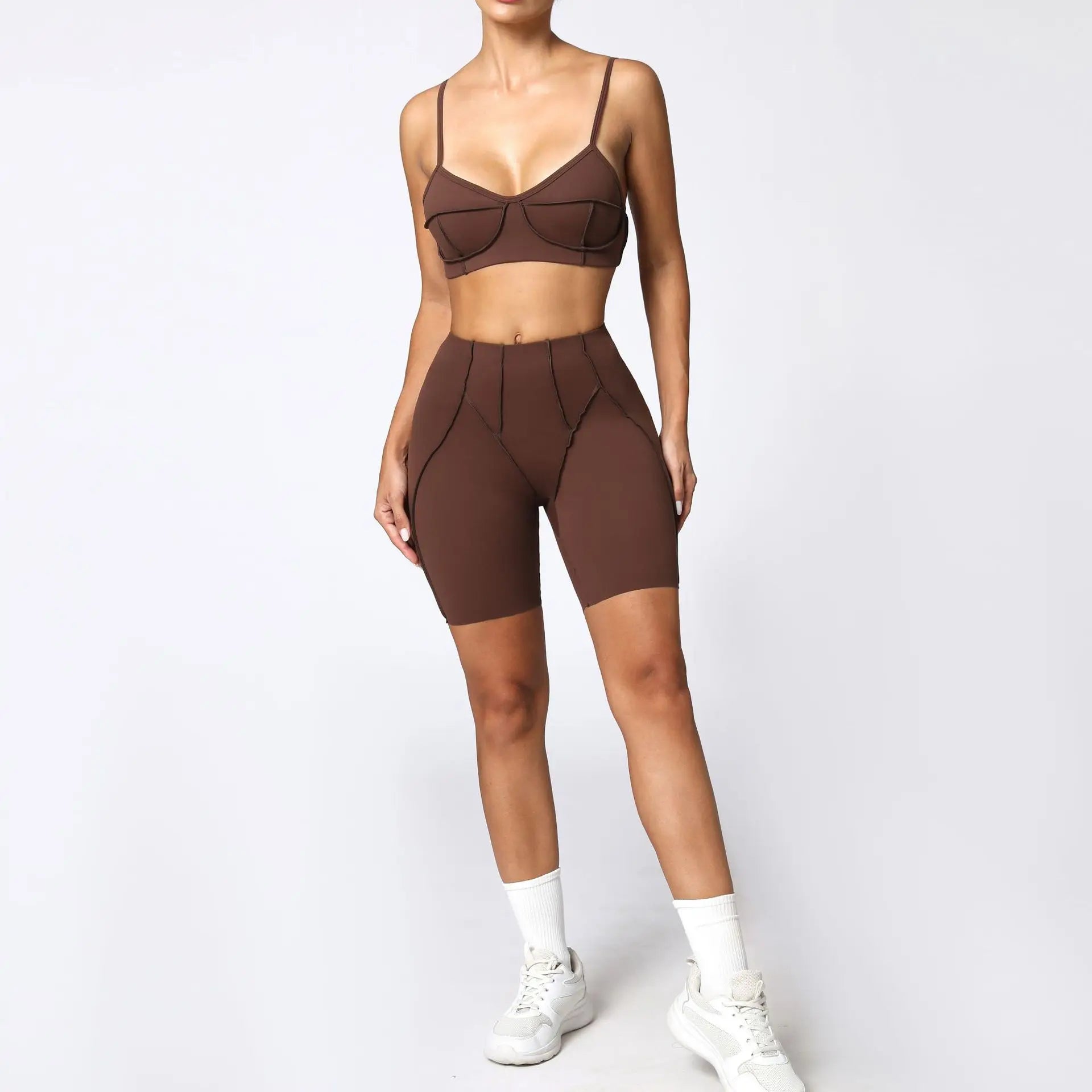 2-Piece Seamless Yoga Set – Shaping Leggings & Open Back Sports Bra