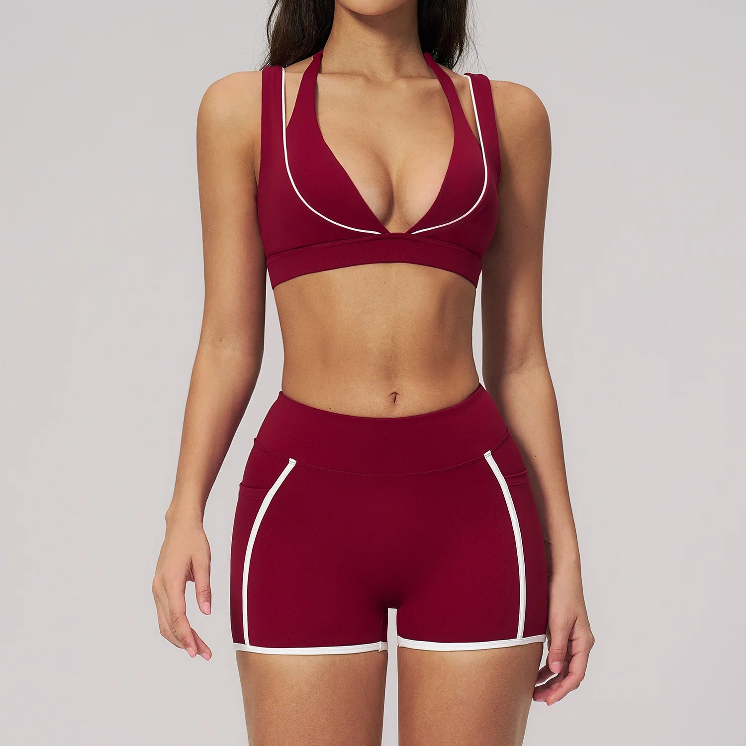 Shockproof 2-Piece Yoga Set – Sports Bra & Biker Shorts