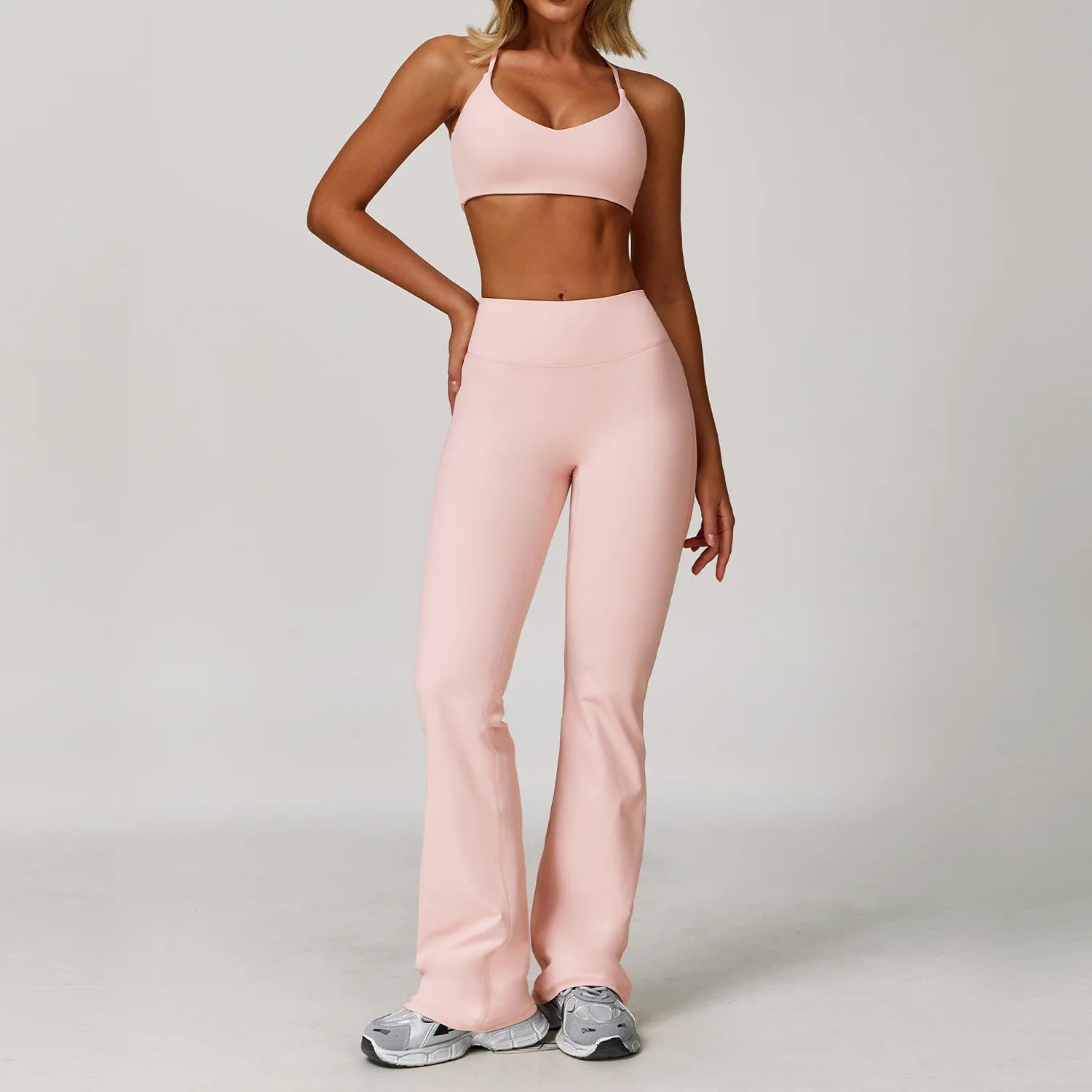 Women's 2 or 3 Piece Yoga Set — Bra, Leggings & Long Sleeve Crop Top