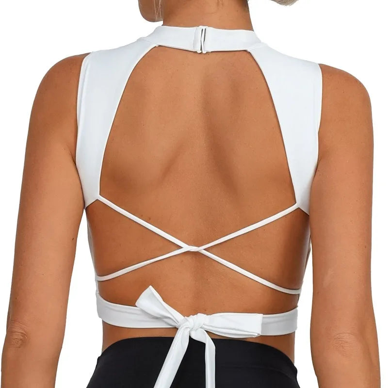 Brassière Sport Dos Nu Ajouré – Coussinets Amovibles & Séchage Rapide