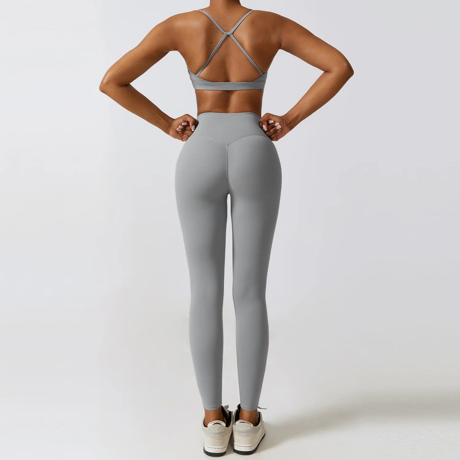 Women's Yoga Set 2 or 3 Pieces — Shaping Leggings, Bra & Long-Sleeved Crop Top