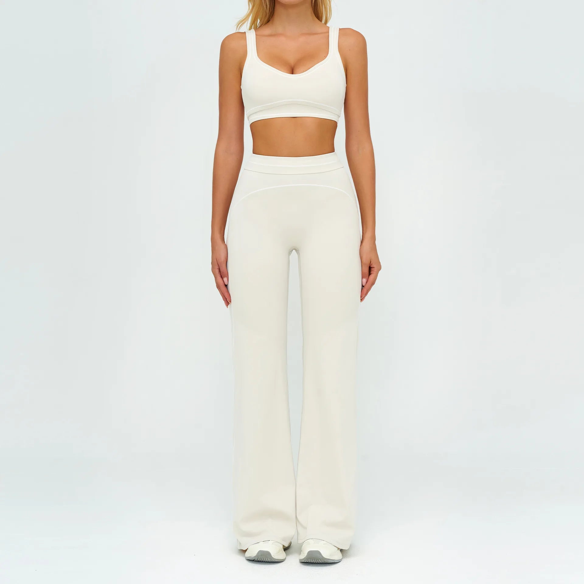 Women's 2-Piece Yoga Set — Bicolor High-Waisted Leggings & Crop Top Bra