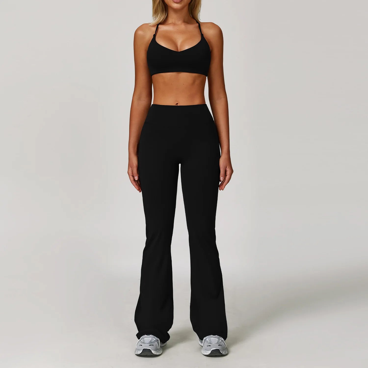 Women's 2 or 3 Piece Yoga Set — Bra, Leggings & Long Sleeve Crop Top