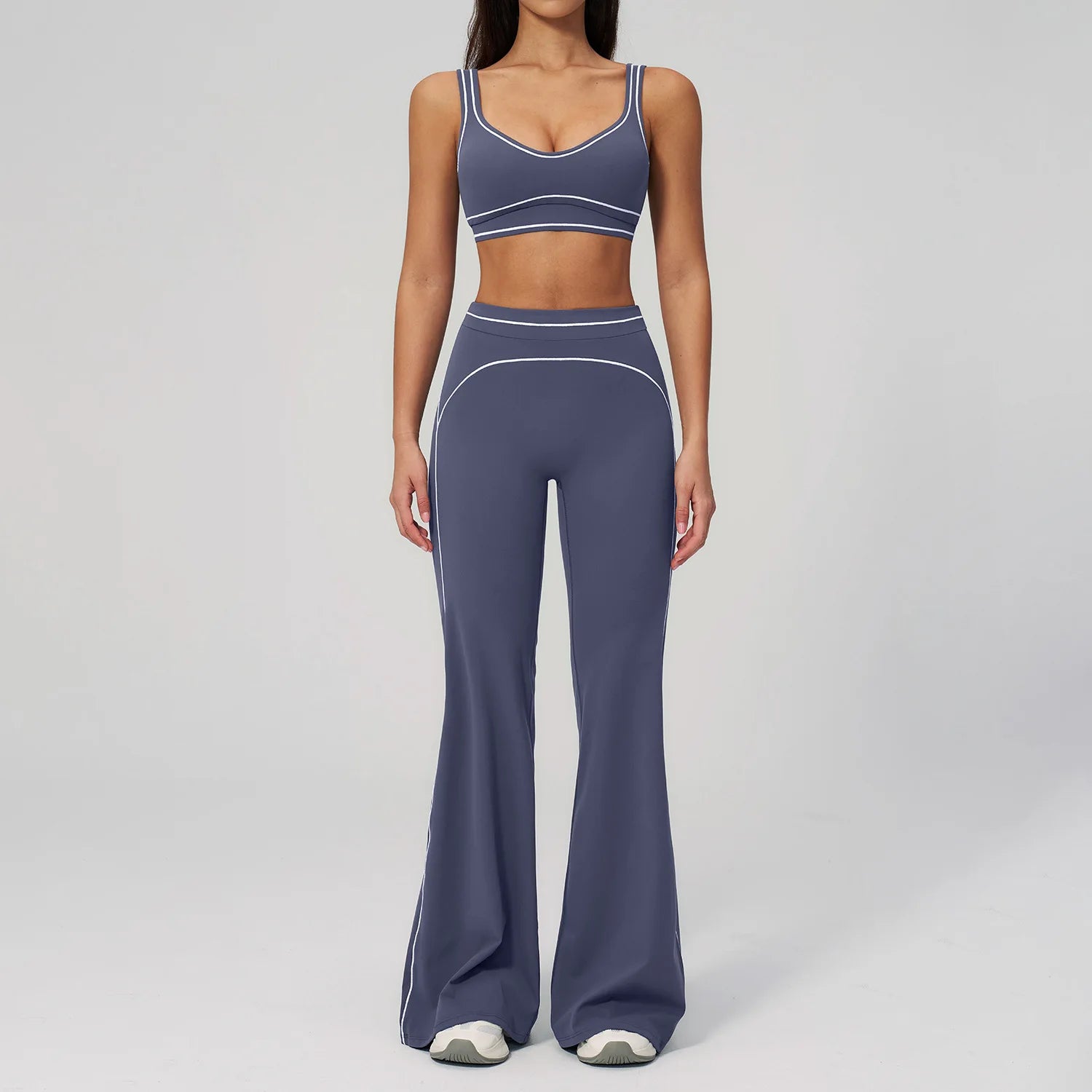 Women's 2-Piece Yoga Set — Bicolor High-Waisted Leggings & Crop Top Bra