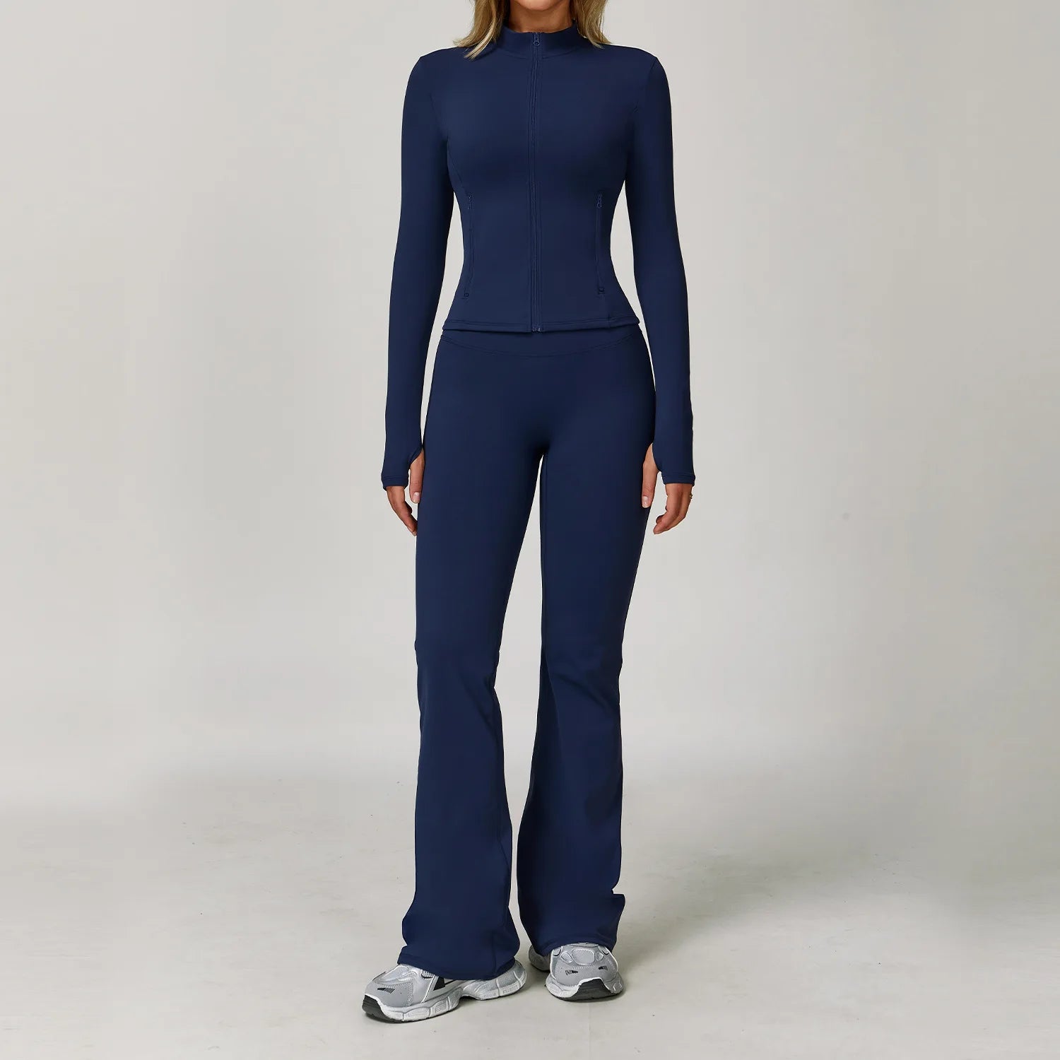 Women's 2 or 3 Piece Yoga Set — Bra, Leggings & Long Sleeve Crop Top