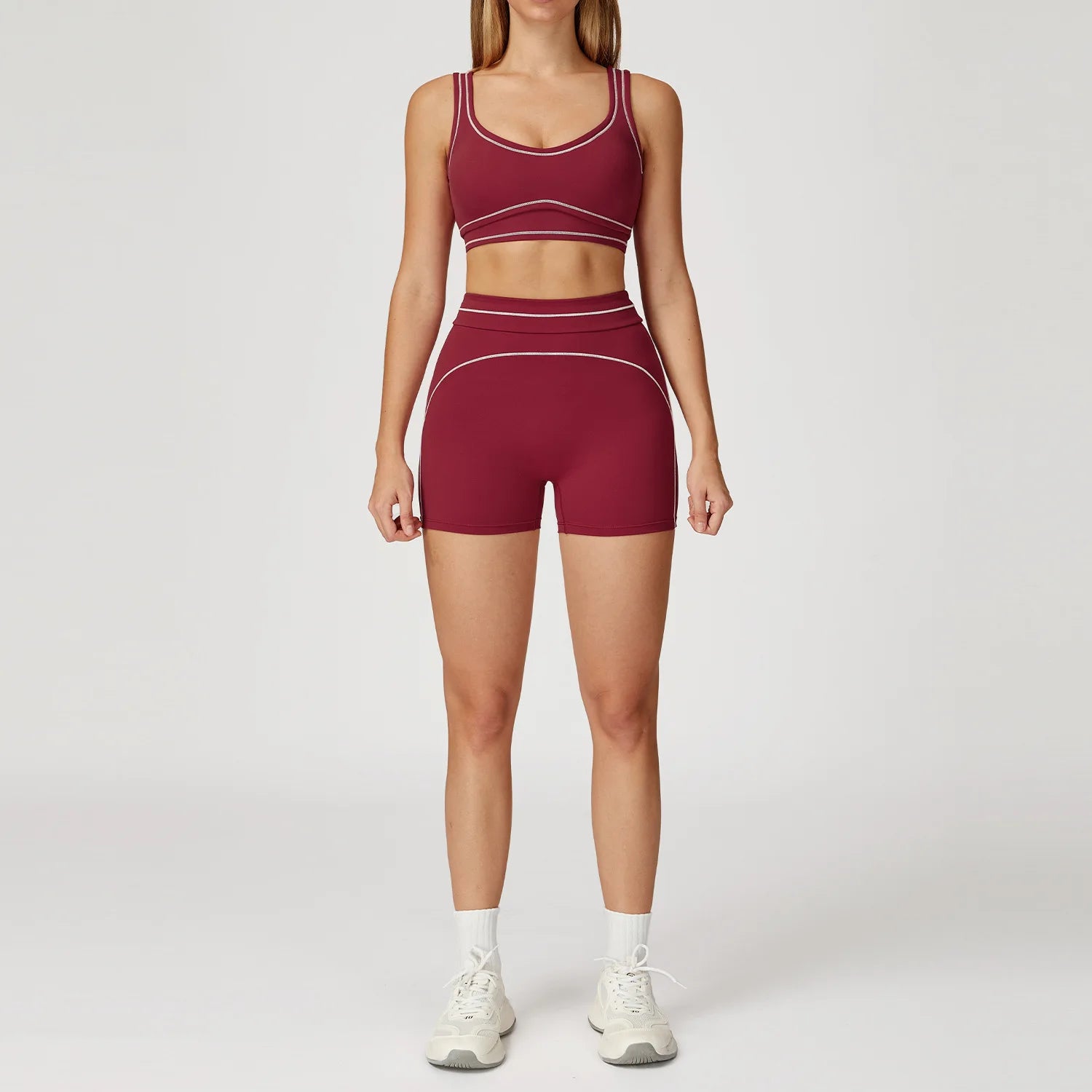 Women's 2-Piece Yoga Set — Bicolor High-Waisted Leggings & Crop Top Bra