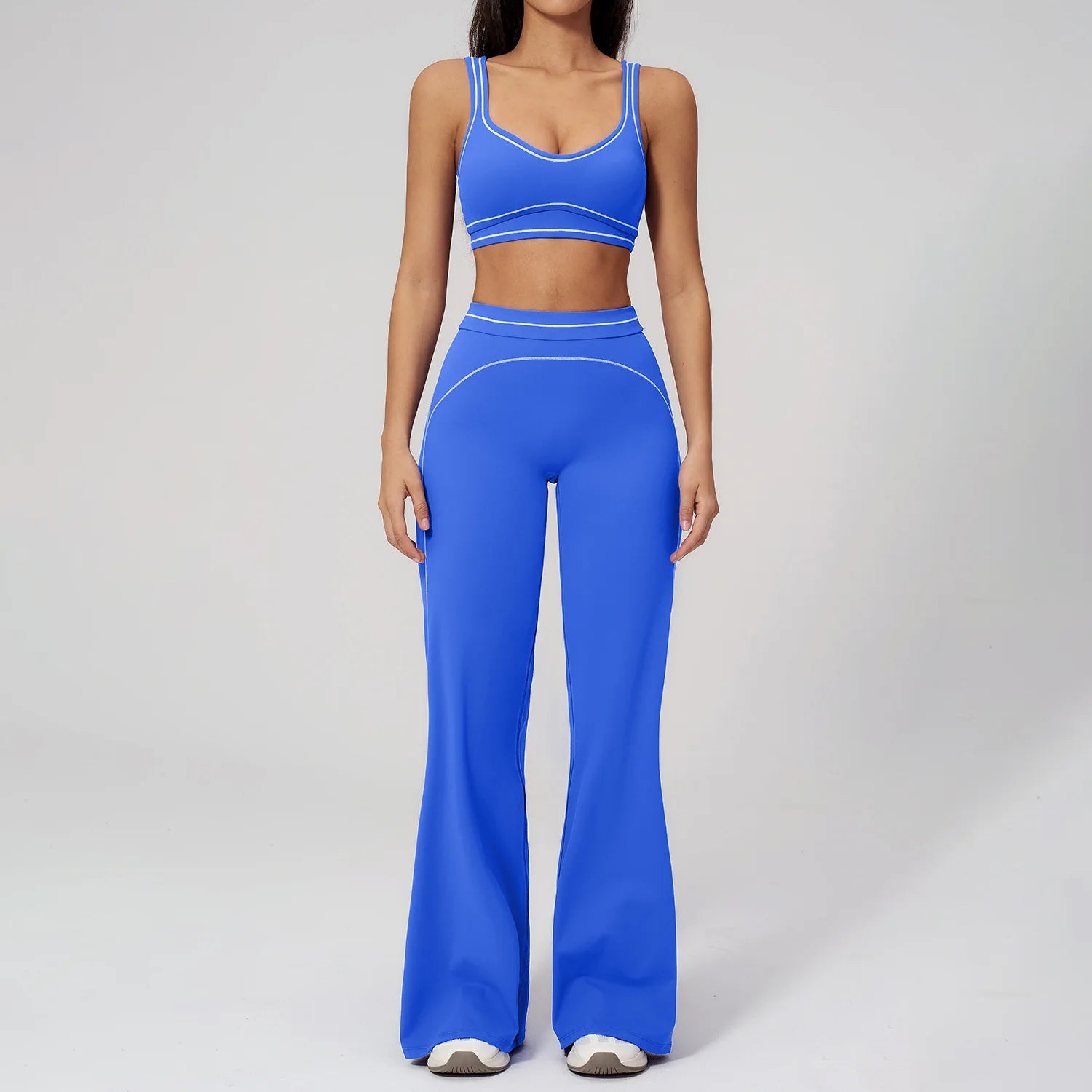 Women's 2-Piece Yoga Set — Bicolor High-Waisted Leggings & Crop Top Bra
