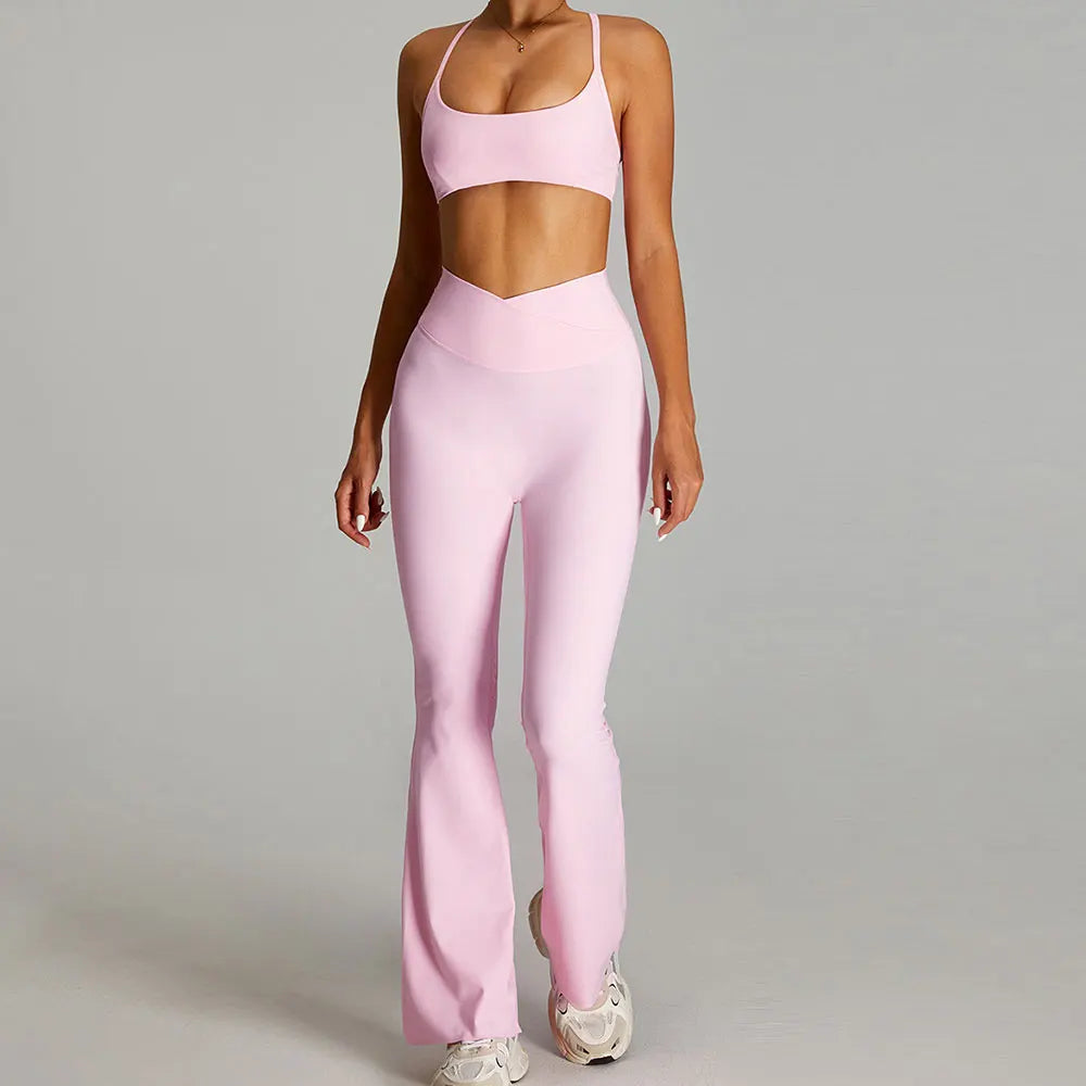 2-Piece Short Sleeve Yoga Set – Quick-Dry Top & Leggings