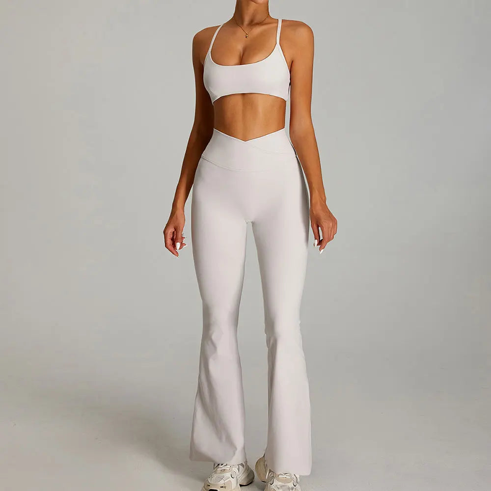 2-Piece Short Sleeve Yoga Set – Quick-Dry Top & Leggings