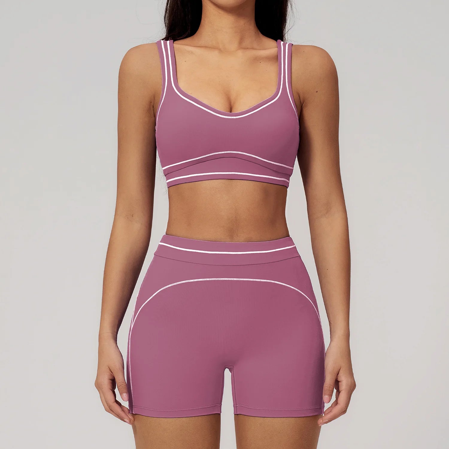 Women's 2-Piece Yoga Set — Bicolor High-Waisted Leggings & Crop Top Bra