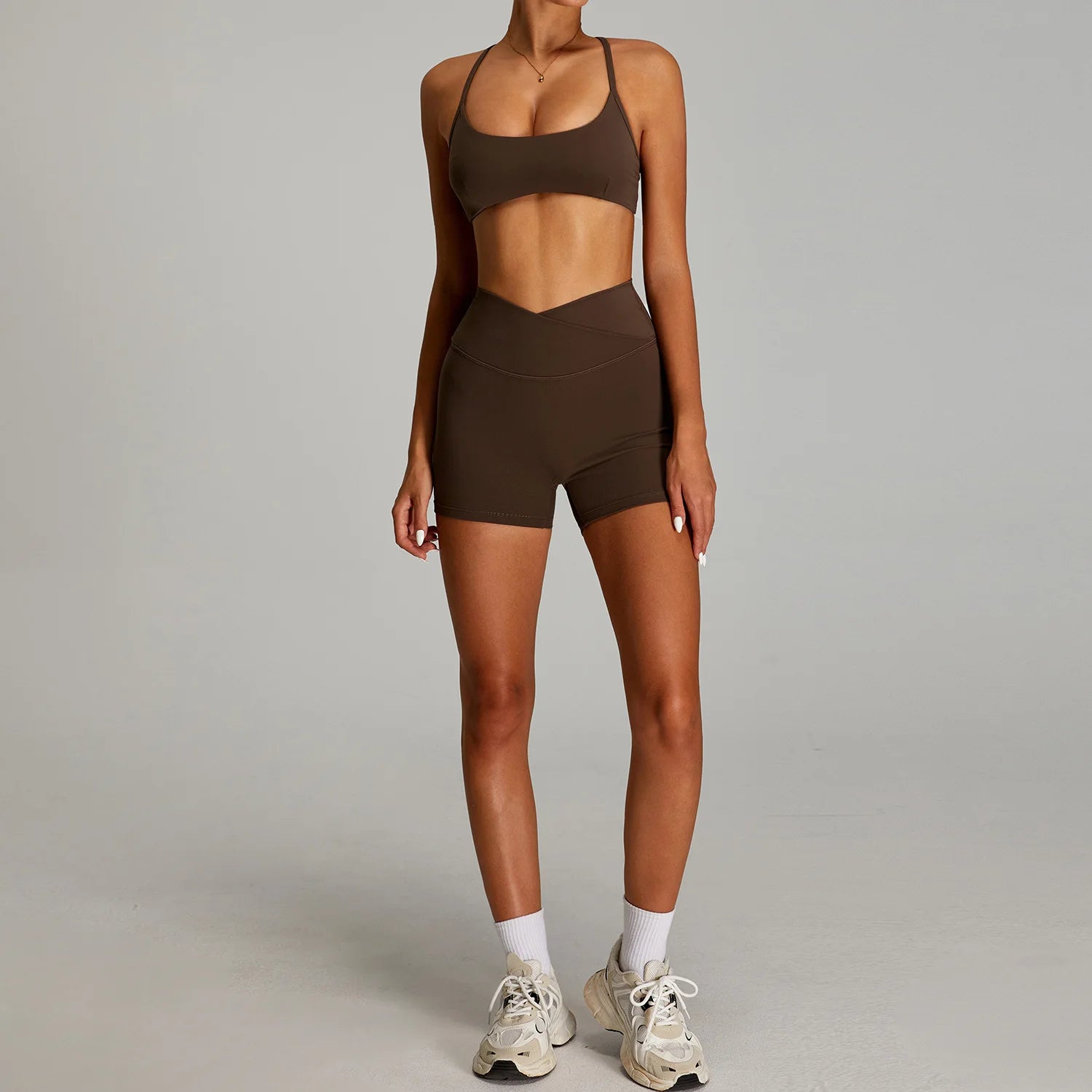 2-Piece Short Sleeve Yoga Set – Quick-Dry Top & Leggings