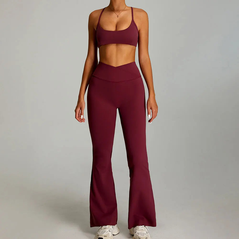 2-Piece Short Sleeve Yoga Set – Quick-Dry Top & Leggings