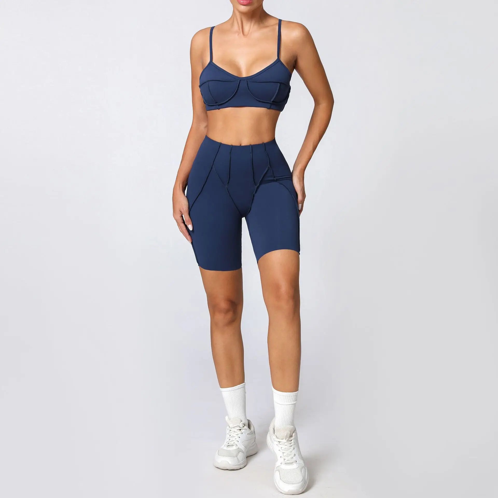 2-Piece Seamless Yoga Set – Shaping Leggings & Open Back Sports Bra