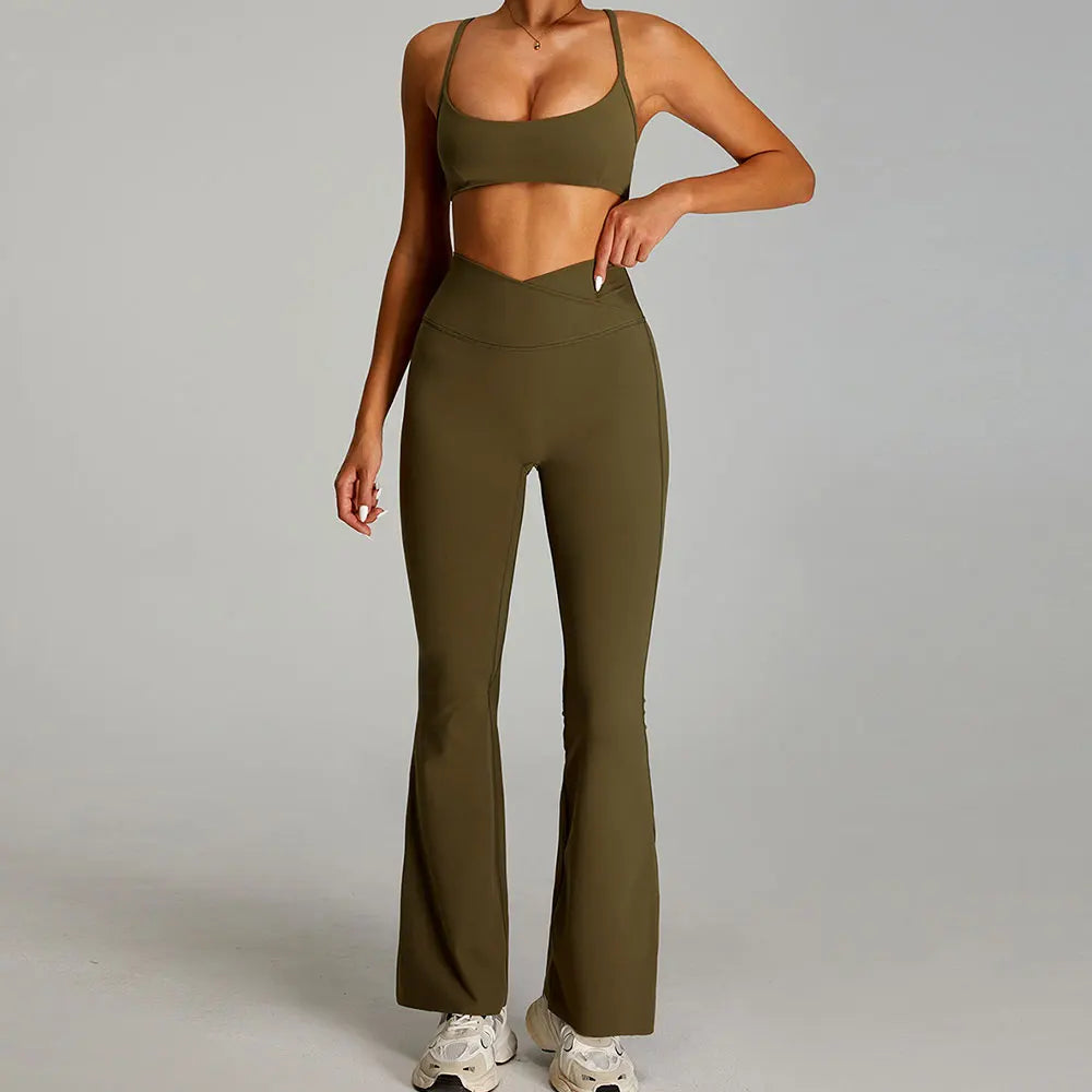 2-Piece Short Sleeve Yoga Set – Quick-Dry Top & Leggings