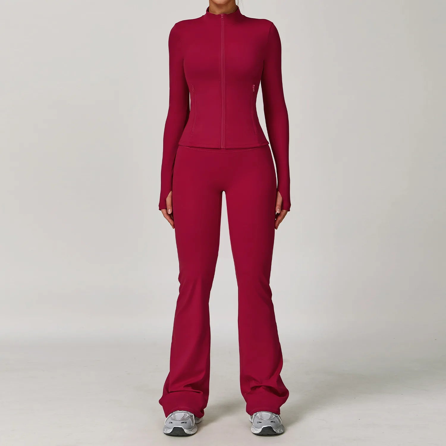 Women's 2 or 3 Piece Yoga Set — Bra, Leggings & Long Sleeve Crop Top