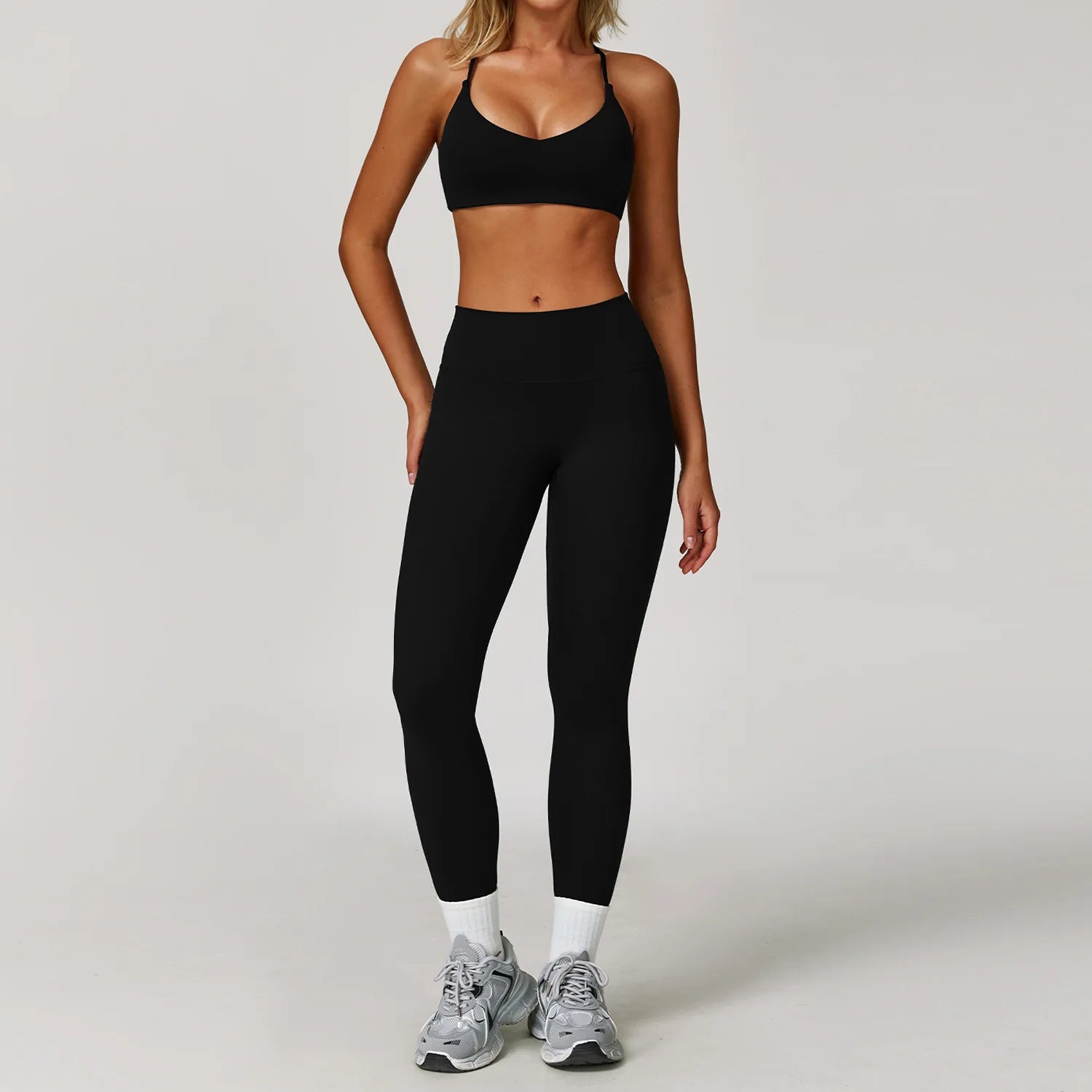 Women's 2 or 3 Piece Yoga Set — Bra, Leggings & Long Sleeve Crop Top