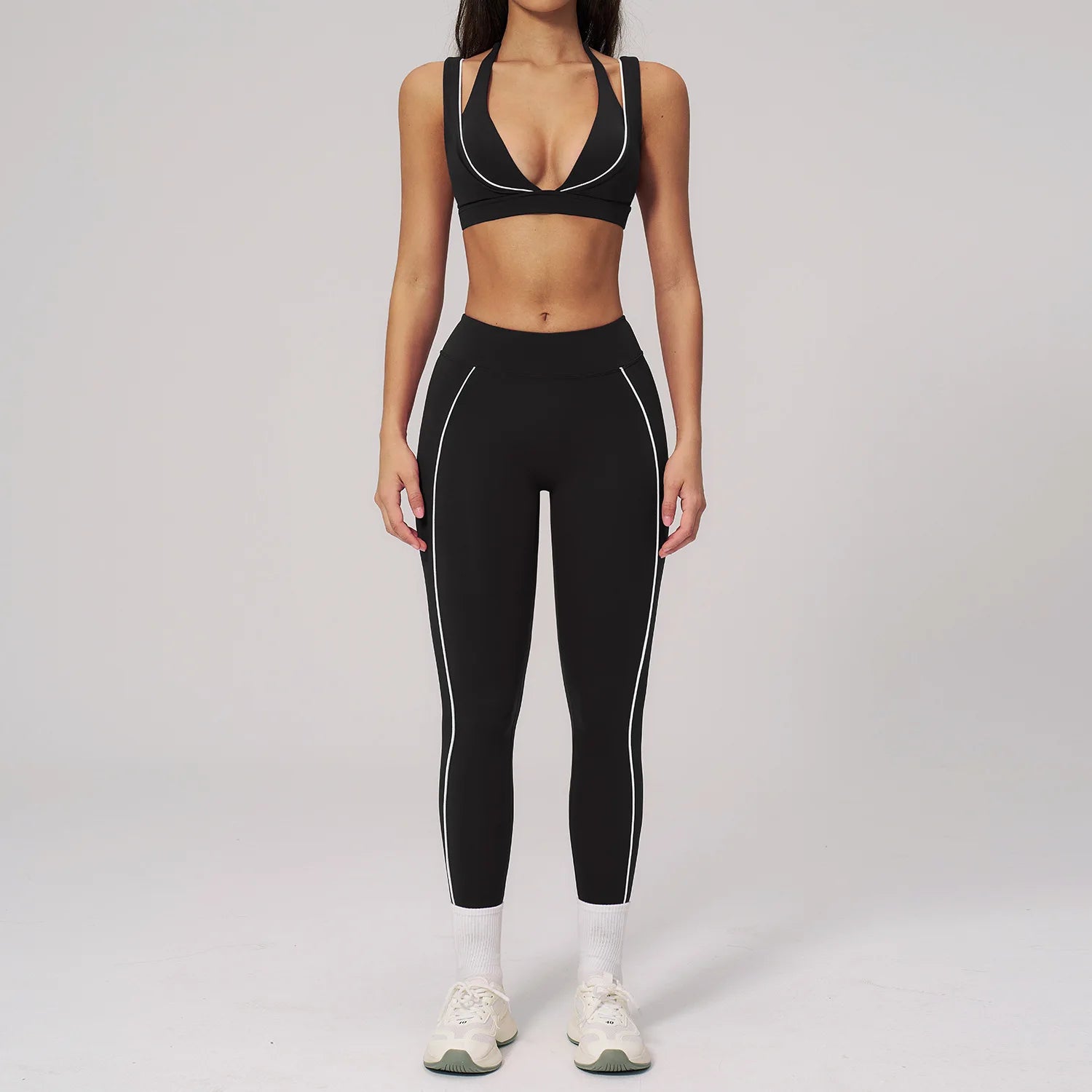 Shockproof 2-Piece Yoga Set – Sports Bra & Biker Shorts