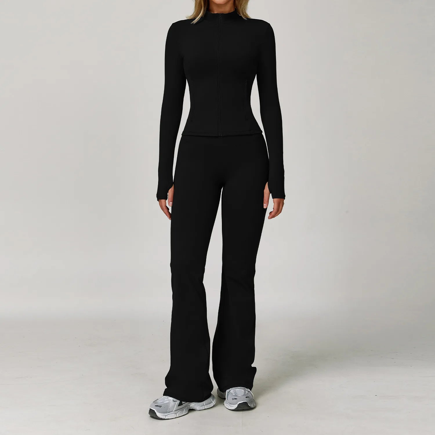 Women's 2 or 3 Piece Yoga Set — Bra, Leggings & Long Sleeve Crop Top