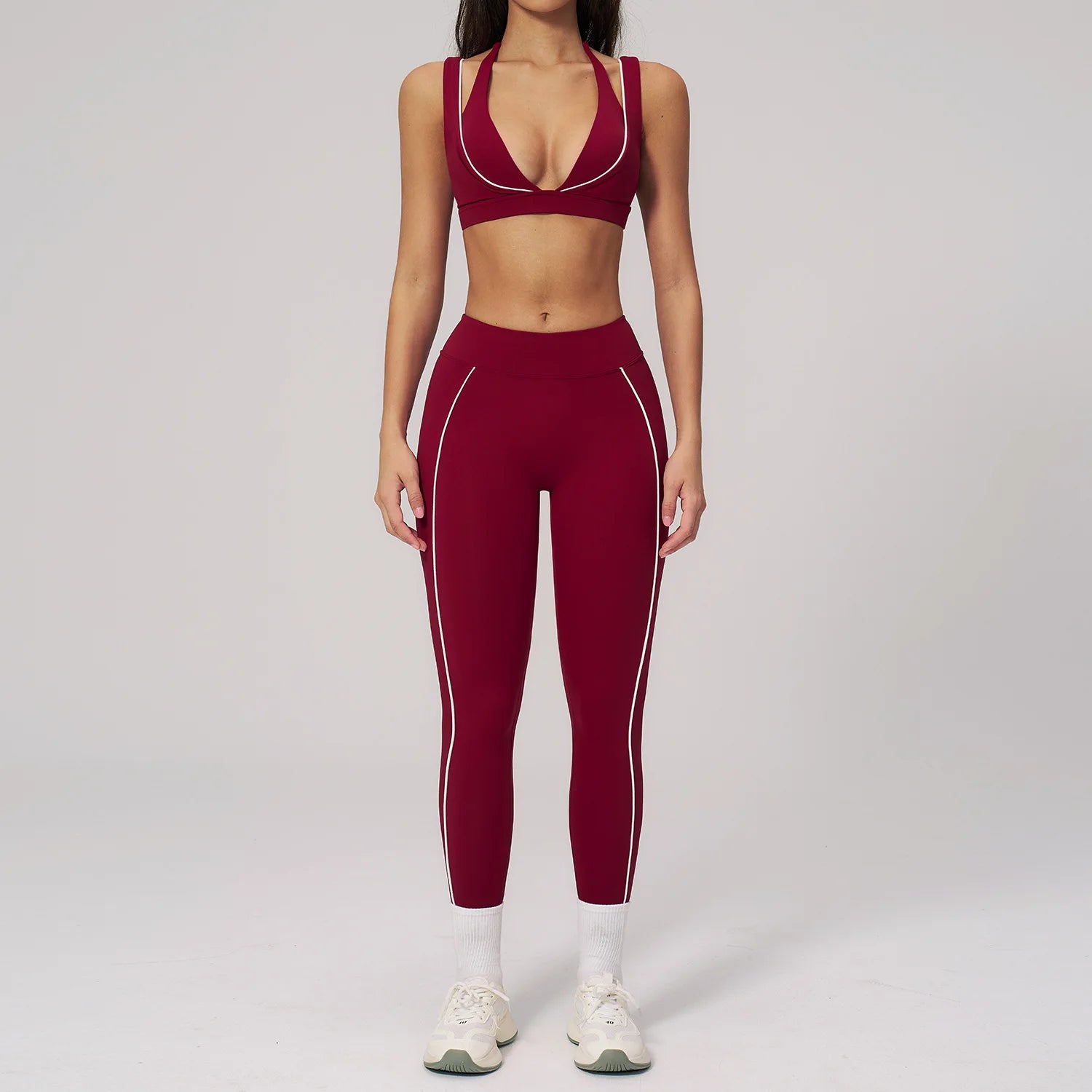 Shockproof 2-Piece Yoga Set – Sports Bra & Biker Shorts
