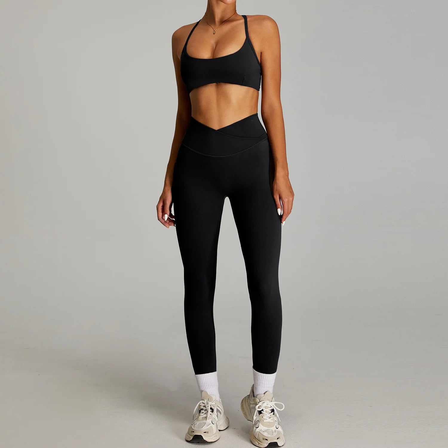 2-Piece Short Sleeve Yoga Set – Quick-Dry Top & Leggings