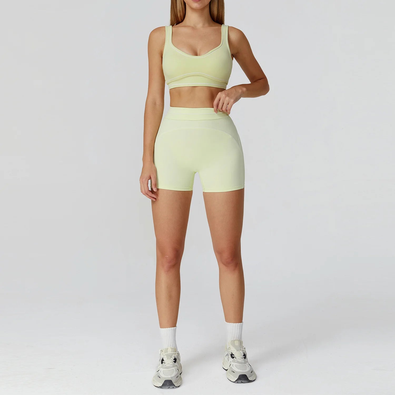 Women's 2-Piece Yoga Set — Bicolor High-Waisted Leggings & Crop Top Bra