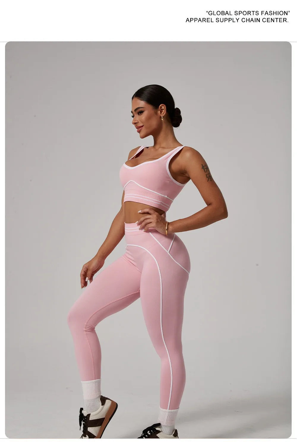 2 Piece Sport Set - Crop Top & High Waisted Leggings