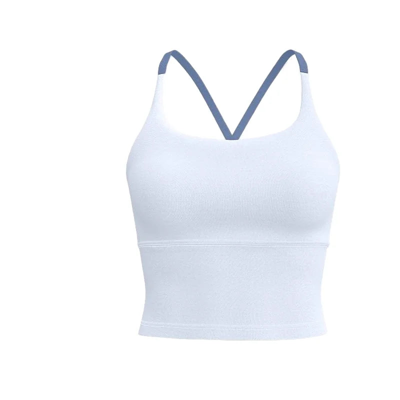 Schock-absorbierendes, ärmelloses Yoga-Top – rückenfrei, nahtlos, schnelltrocknend