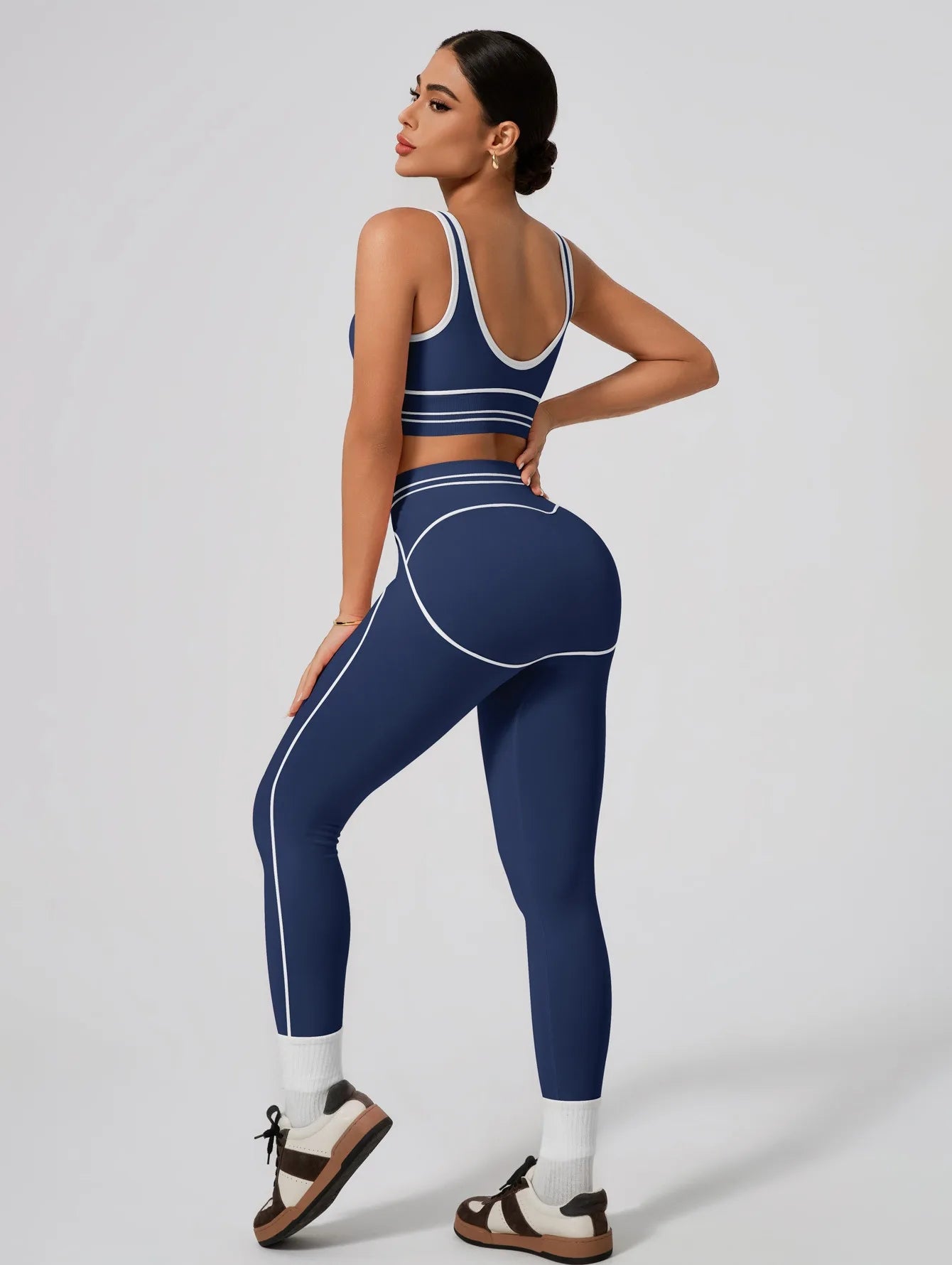 2 Piece Sport Set - Crop Top & High Waisted Leggings