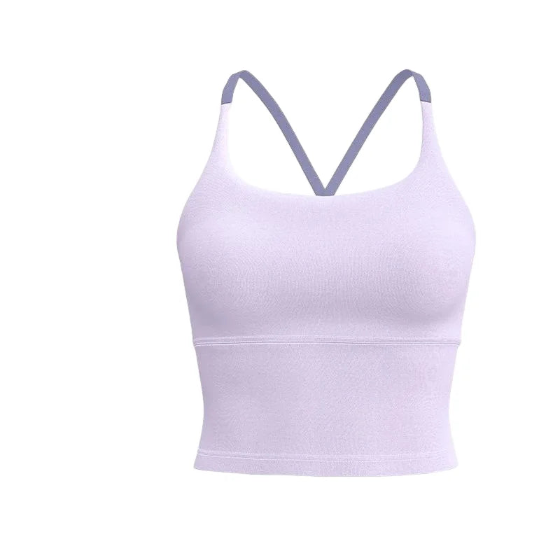 Schock-absorbierendes, ärmelloses Yoga-Top – rückenfrei, nahtlos, schnelltrocknend